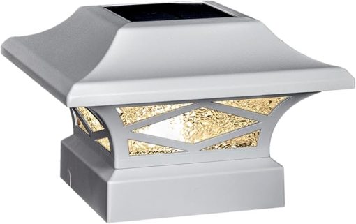 Kingsbridge Dual Lighted Solar Post Cap for 3.5 to 5.5 Inch Posts