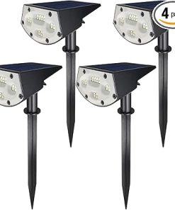 Solar Spotlights 4 Pack 20 LEDs Waterproof Landscape Wall Lights