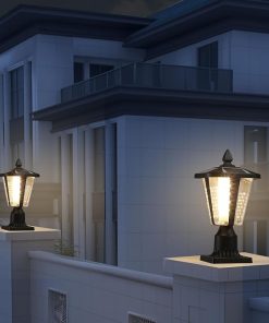 Solar Column Headlights Dimmable LED Lights for Gardens 2 Pack 2