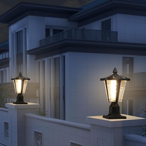 Solar Column Headlights Dimmable LED Lights for Gardens 2 Pack - Image 2