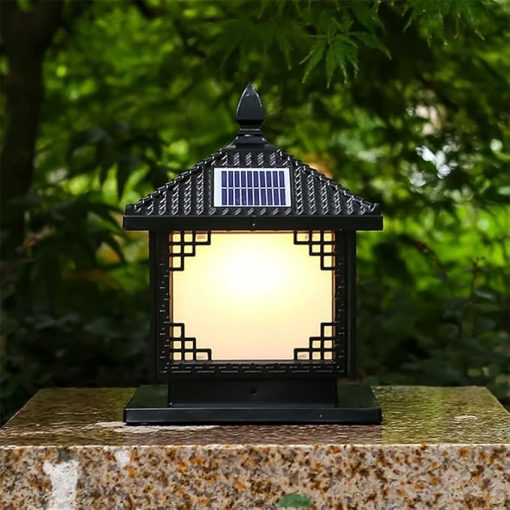 Black 4x4 Post Cap Solar Light for Outdoor Garden and Patio Use - Image 2
