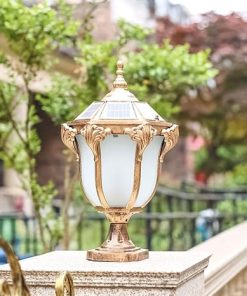 Waterproof Solar Post Cap Light Vintage LED Lantern for Outdoor Decor 2