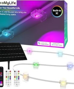 Solar Outdoor Lights 50ft Smart RGB String Lights Work with Alexa