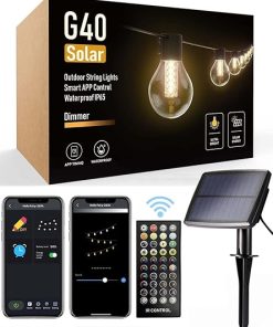 App Controlled Solar String Lights 55FT Waterproof Timer Remote G40 2
