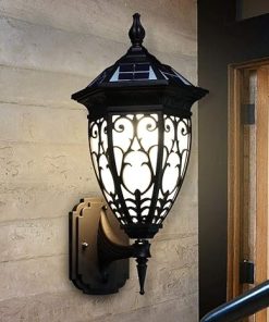 Outdoor Solar Wall Lantern Retro Waterproof LED Sconce Light 2