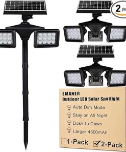 Solar Powered Flood Light Dusk to Dawn Motion Sensor 100W 2Pack