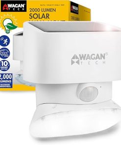 Wagan EL8569 2000 Lumen Outdoor Solar Wall Light with Motion Sensor