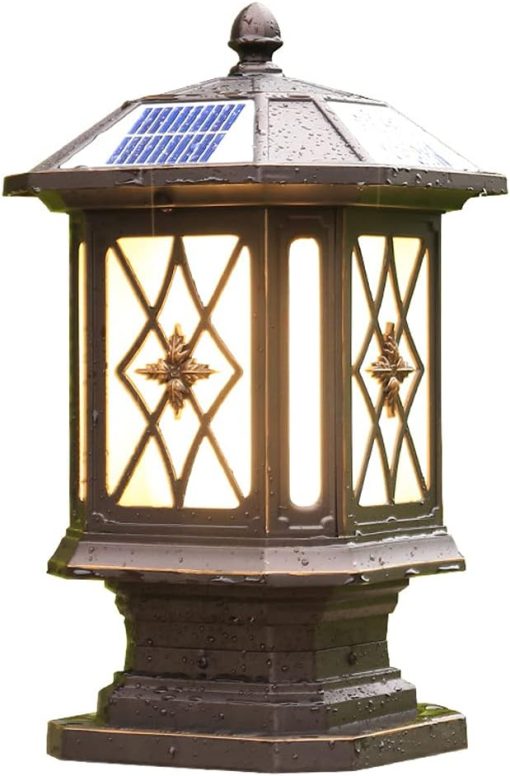Solar LED Post Light Waterproof Outdoor Aluminum Lanterns