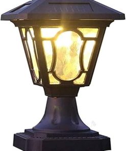 Outdoor Solar Metal Wall Lamp Waterproof Flickering Lights for Garden