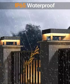 Modern Solar Pillar Light Matte Black Outdoor Post Fixture for Garden 2