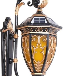 Solar LED Wall Lamp Vintage Waterproof Outdoor Lighting for Gardens