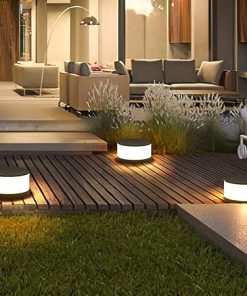 Modern Solar Post Light 7.88″ Round Waterproof LED Lantern for Patio 2