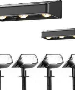 Outdoor Solar Spot Lights 4 Pack and Solar Fence Lights 2 Pack