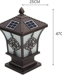 Solar Column Lamp Outdoor Waterproof LED Pillar Light for Lawn Decor 2