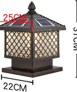 Solar Garden Post Light Outdoor Aluminum Lantern for Pathway Decor 2