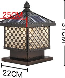 Solar Post Light for Garden Outdoor Porch Aluminum Rainproof Lantern 2