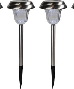Stainless Steel Solar Powered Pathway Markers Set of 4, 15 Inch 2