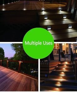 Waterproof Solar Powered Deck Step Lights for Outdoor Pathways 2