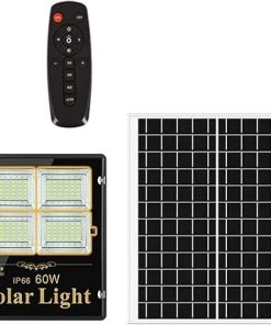 Remote Control Solar Floodlight 80 LED Dimming Waterproof Garden Light