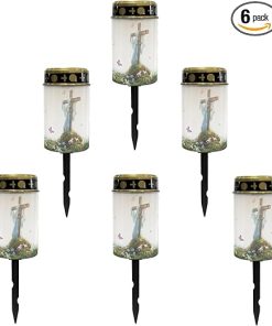 Cemetery Solar Lights for Graves and Waterproof Garden Pathway Lanterns