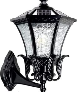 Outdoor Solar Wall Lamp Waterproof E27 Wall Light Dimming Garden Lighting