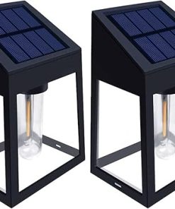 Waterproof Solar Wall Lights 2Pcs for Patio Deck Garden Decor
