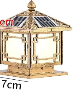 Traditional Solar Column Lamp Waterproof Post Light for Outdoor Use 2