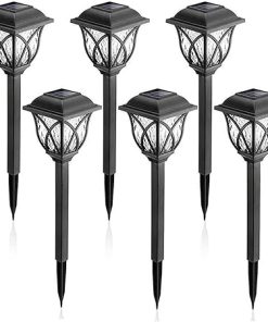 Outdoor Solar LED Garden Lights Waterproof 6-Piece Set Warm Light