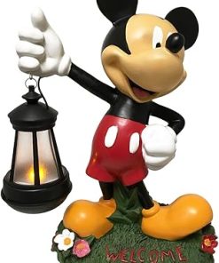 Disney Mickey Mouse Solar LED Lantern Outdoor Garden Statue 12 Inches