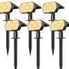 8 Pack LED Solar Pathway Lights Outdoor Waterproof Glass Metal 3000K 3