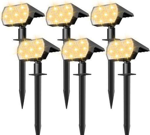 NYMPHY Waterproof Solar Lights 56 LED 3 Modes for Garden 6 Pack