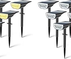 BAXIA Solar Spot Lights Outdoor Warm and Cold White 12 Pack Set