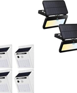 TORCHSTAR 4-Pack LED Solar Flood Lights with Motion Sensor and IP65