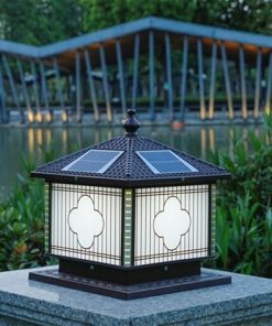 Solar Outdoor Waterproof Post Light for Garden with 4 LED Modes 2