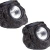2 Pack Solar Powered LED Disk Light for Garden Pathway Lighting