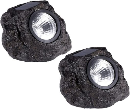 2 Pack Solar Powered LED Disk Light for Garden Pathway Lighting