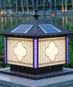 Solar Outdoor Waterproof Post Light for Garden with 4 LED Modes