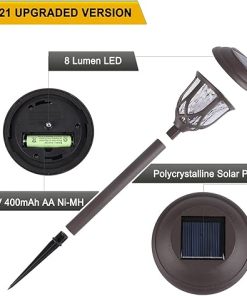 Black Solar Lights for Outdoor Pathway Garden Yard Warm White Light 2
