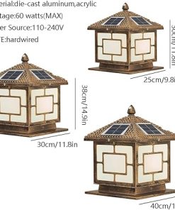 Solar Outdoor Pillar Lamp Waterproof LED Light for Garden and Patio 2