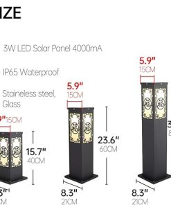 Solar Pathway Lights Waterproof Solar Landscape Bollard Lanterns Garden 2