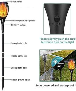 YoungPower Solar Torch Lights for Garden Waterproof Path Lighting 2