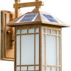 Outdoor Solar Wall Lamp Waterproof E27 Wall Light Dimming Garden Lighting 4
