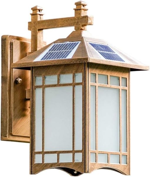 LED Solar Rechargeable Wall Lamp for Outdoor Villa Courtyard Lighting