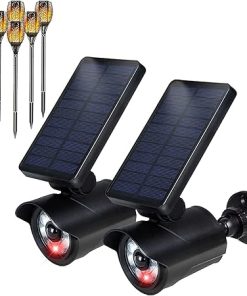 Solar Flickering Flame Torch Light with Motion Sensor Outdoor Spotlight
