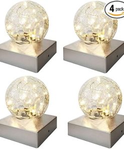 Solar Post Lights for Fence Deck Patio Garden Outdoor LED Lighting 4 Pack