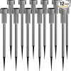 Flash Furniture 12 Pack LED Solar Lights All Weather Stainless Steel