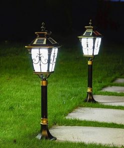 IP65 Waterproof Antique Aluminum Solar Column Light for Outdoor Use 2