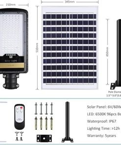 8000W Solar Street Light Dusk to Dawn IP67 LED Flood Light with Remote 2