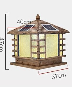 Elegant Square LED Solar Post Lantern Brass with Clear Glass for Outdoors 2