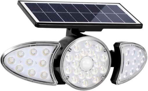 Outdoor Solar Motion Sensor Wall Light 400Lm 3-Head Waterproof